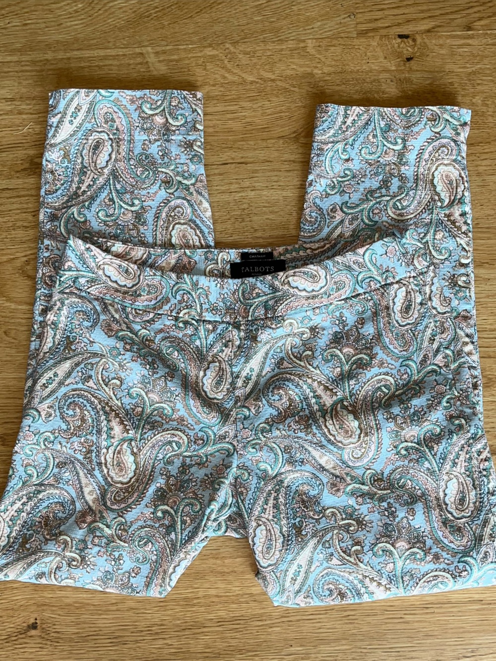 Talbot's Modern Fit Paisley Feather Unique Color Pattern Pants size 2P